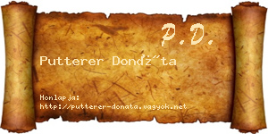 Putterer Donáta névjegykártya